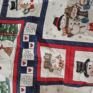 Snowman fabric sewn border Dianne Marcum